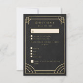 Golden Sunburst wedding RSVP Karte (Rückseite)