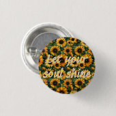 Golden Sunflower Bliss Button (Vorne & Hinten)