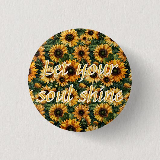 Golden Sunflower Bliss Button (Vorderseite)