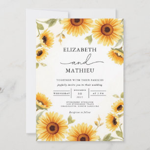 Golden Sunflower Bloom Arch Hochzeit Einladung