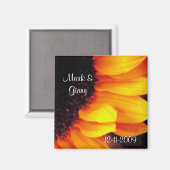 Golden Sunflower Blumenbräu Rett Datum Magnet (Vorderseite/Rückseite)