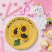 Golden Sunflower Custom Geburtstagsparty Pappteller (Party)