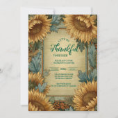 Golden Sunflower Ernte Einladung (Vorderseite)