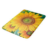 Golden Sunflower Field Serenity Design Badematte (Schrägansicht)