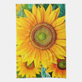 Golden Sunflower Field Serenity Design Geschirrtuch (Vertikal)