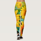 Golden Sunflower Field Serenity Design Leggings (Rückseite)