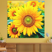 Golden Sunflower Field Serenity Design Leinwanddruck (Insitu (Wohnzimmer))