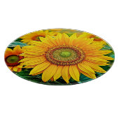Golden Sunflower Field Serenity Design Schneidebrett (Ecke)