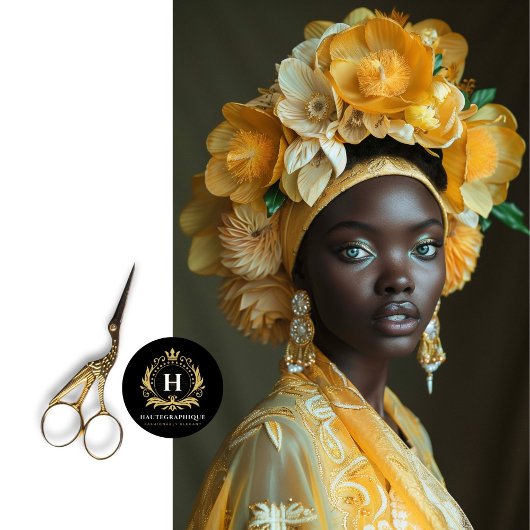 Golden Sunflower Headdress Decoupage Seidenpapier