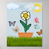 Golden SunFlower Mauer Kunstdrucken Poster (Vorne)