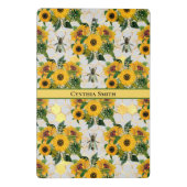 Golden Sunflowers Honeycomb und Royal Bee Mini Klemmbrett (Rückseite)