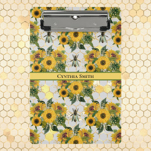 Golden Sunflowers Honeycomb und Royal Bee Mini Klemmbrett