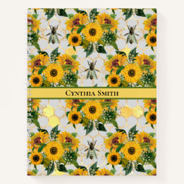 Golden Sunflowers Honeycomb und Royal Bee Notizblock