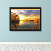 Golden Sunny River Canvas Print Leinwanddruck (Insitu (Holzboden))