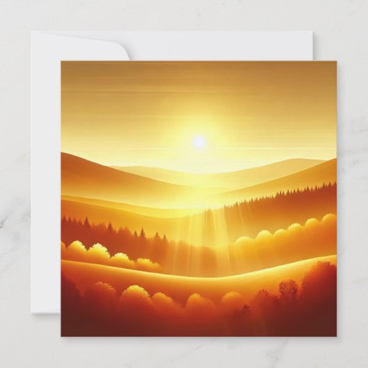 Golden Sunrise Autumnal Ombre Scrapbook Einladung (Vorderseite)