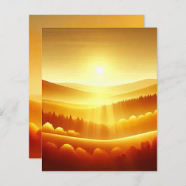 Golden Sunrise Autumnal Ombre Scrapbook Paper