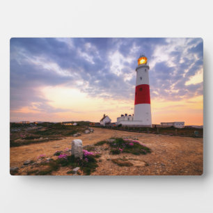 Golden Sunrise im Portland Bill Lighthouse Fotoplatte