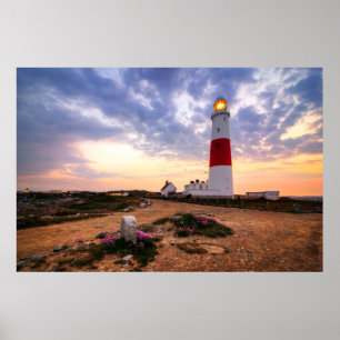 Golden Sunrise im Portland Bill Lighthouse Poster