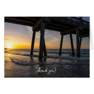 Golden Sunrise Under Pensacola Pier Danke Karte