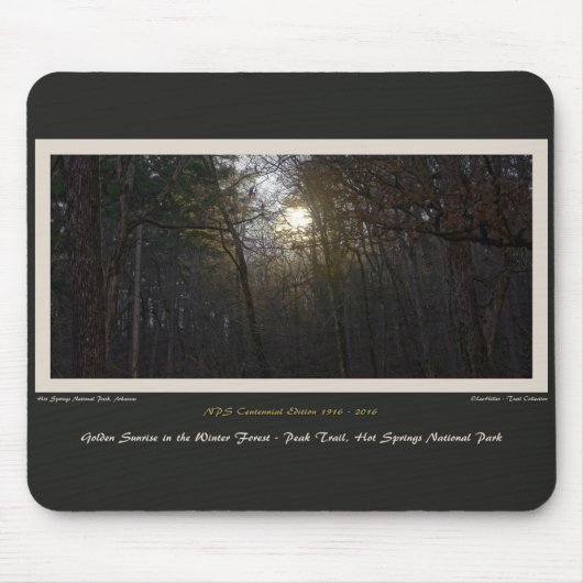 Golden Sunrise Winter Forest Centennial Ed Mousepad (Vorne)