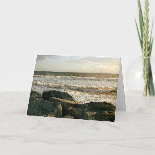 Golden Sunset at White Point Beach Sympathy Card Karte (Vorderseite)