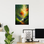 Golden Sunset Bathed and Breakfast Bamboo Forest Poster (Heimbüro)