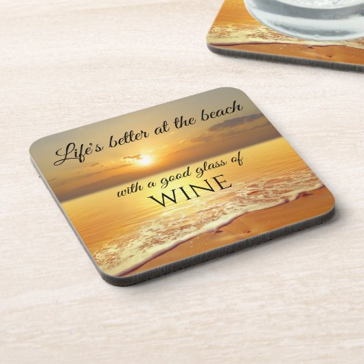 Golden Sunset Beach Untersetzer (Linke Seite)