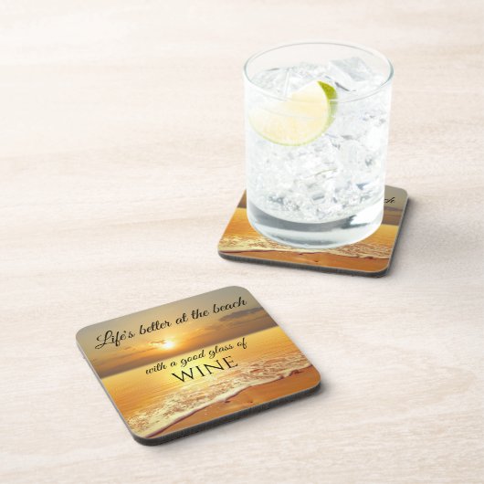 Golden Sunset Beach Untersetzer (Rechte Seite)
