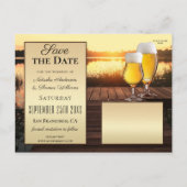 Golden Sunset Beer Save the Date Foto Postkarte (Rückseite)