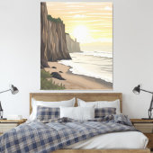 Golden Sunset Cliffs mit Blick auf den Ozean Leinwanddruck (Insitu (Schlafzimmer))