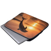Golden Sunset Dolphin Laptopschutzhülle (Vorne Knopf)