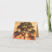 Golden Sunset Fireflies Oak Tree Country Wedding Dankeskarte (Vorderseite)