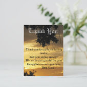 Golden Sunset Flat Beileid Danke Karte (Stehend Vorderseite)