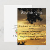 Golden Sunset Flat Beileid Danke Karte (Vorne/Hinten)