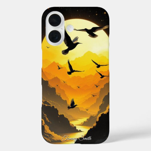 Golden Sunset Flight - Majestic Birds & Mountains Case-Mate iPhone Hülle (Rückseite)