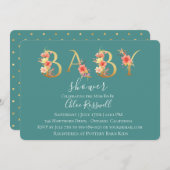 Golden Sunset Floral Baby Dusche Einladung (Vorne/Hinten)