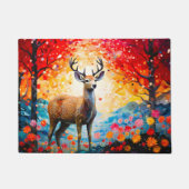 Golden Sunset Floral Fall Forest Deer Fußmatte (Vorderseite)