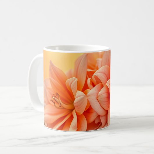 Golden Sunset Floral Watercolor Art Kaffeetasse (Vorderseite Links)