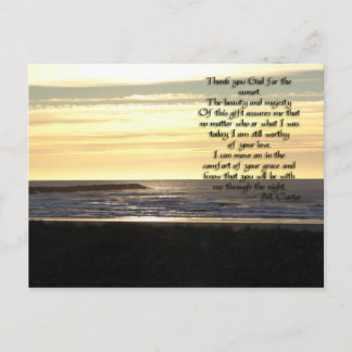 Golden Sunset Gebet Postkarte