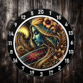 Golden Sunset Glow Kunst Dartscheibe