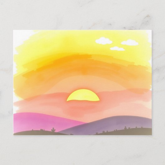 Golden Sunset Horizon Scenic Postcard Postkarte (Vorderseite)