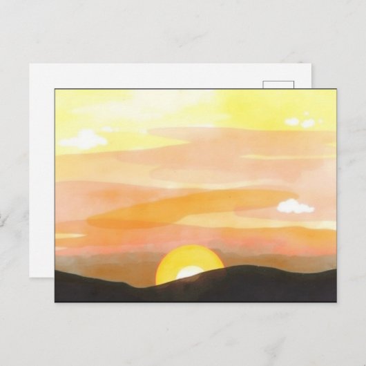Golden Sunset Horizon Scenic Postcard Postkarte (Vorne/Hinten)