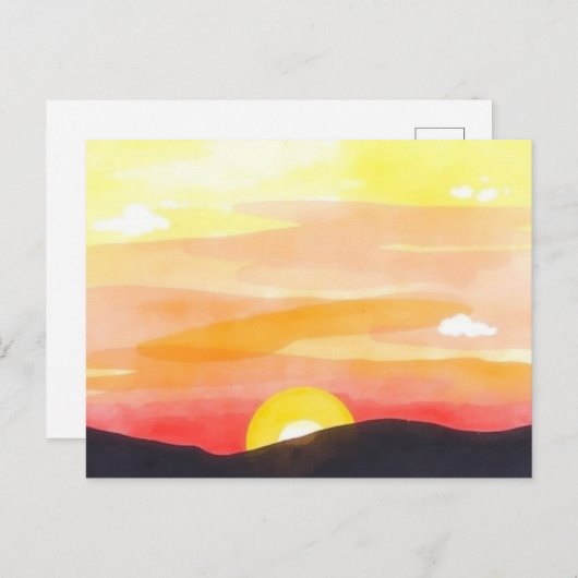 Golden Sunset Horizon Scenic Postcard Postkarte (Vorne/Hinten)