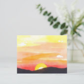 Golden Sunset Horizon Scenic Postcard Postkarte (Stehend Vorderseite)