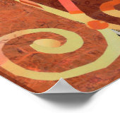 Golden Sunset in CHEFCHAOUEN Paper Collage Poster (Ecke)