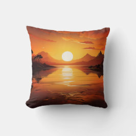 Golden Sunset Landschaftlich Cushion - Doppelseiti Kissen
