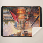 Golden Sunset Light on a Raine Town Café Sherpadecke (Vorderseite (Horizontal))