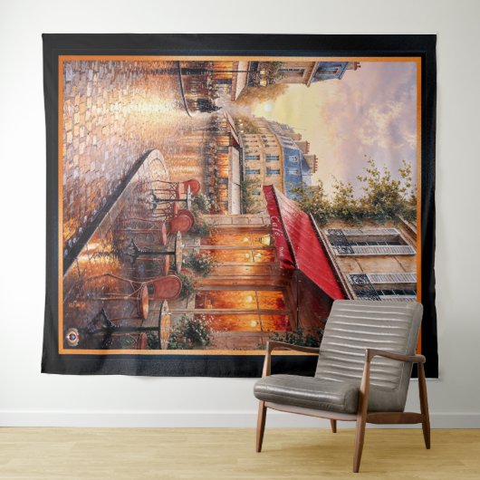 Golden Sunset Light on a Raine Town Café Wandteppich (Beispiel (Horizontal))