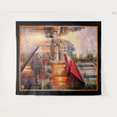 Golden Sunset Light on a Raine Town Café Wandteppich (Vorderseite (Horizontal))