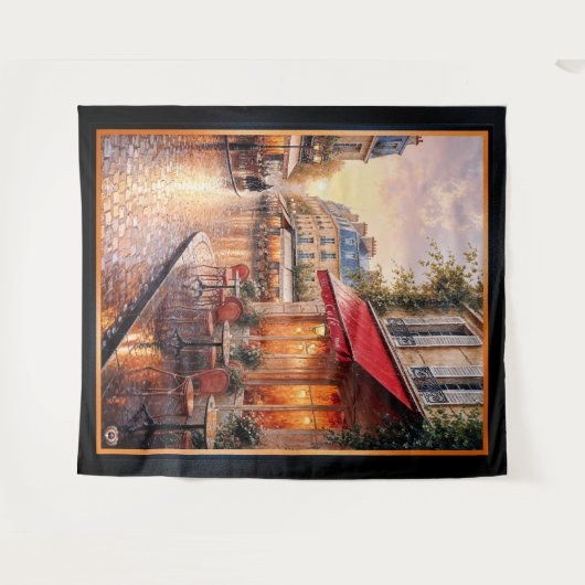 Golden Sunset Light on a Raine Town Café Wandteppich (Vorderseite (Horizontal))